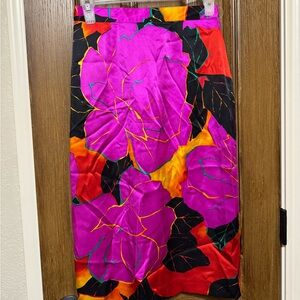 Vibrant Silk Floral Skirt